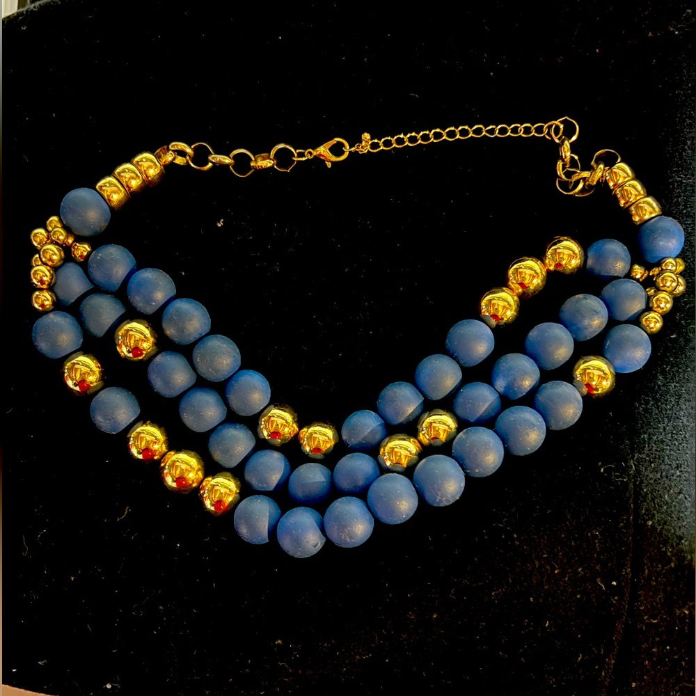 Beautiful blue & gold Necklace